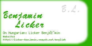 benjamin licker business card